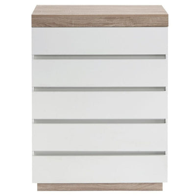 Ashley Coastal White Wooden Chest of 5 Drawers Tallboy Payday Deals