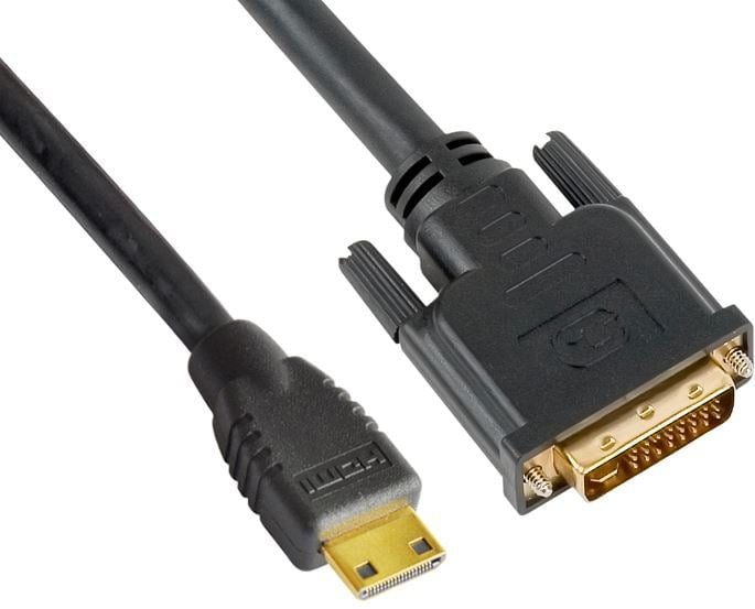 ASTROTEK Mini HDMI to DVI Cable 60cm - 19 pins Male to 24+1 pins Male 30AWG OD6.0mm Gold Plated Black PVC Jacket RoHS LS CBAT-MINIHDMIDVI-1.4 Payday Deals