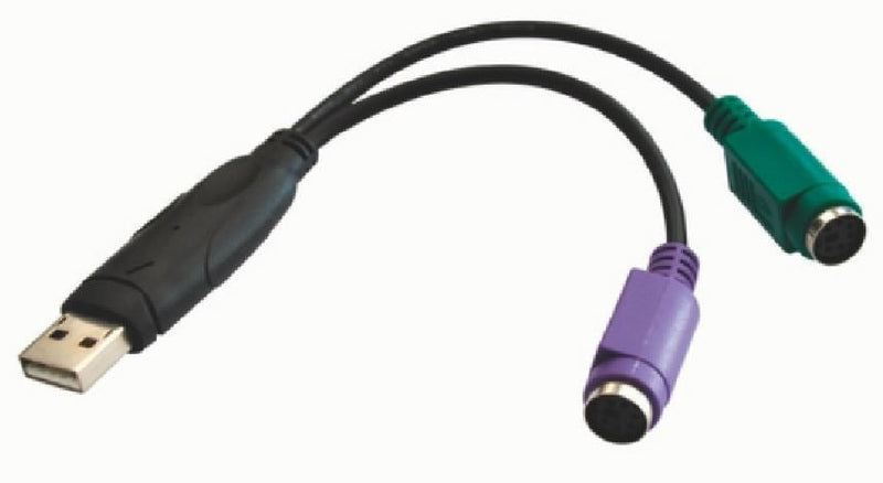 ASTROTEK USB 2.0 to PS2 Cable 15cm - for Mouse Keyboard Black Colour RoHS Payday Deals
