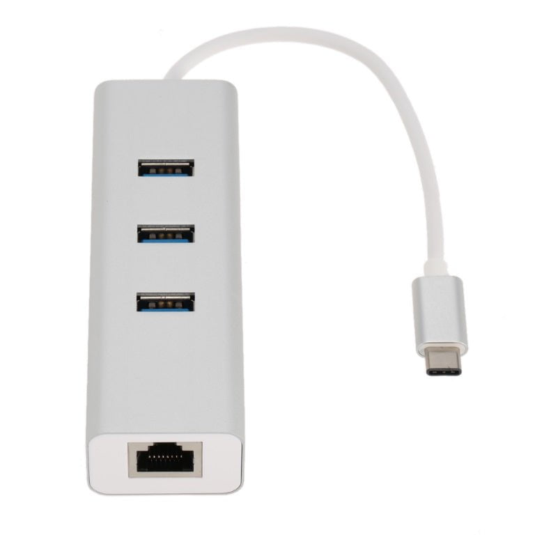 ASTROTEK USB-C Type-C to LAN + 3 Ports USB3.0 Hub Gigabit RJ45 Ethernet Network Adapter Converter Cable 15cm for Apple New Macbook/ChromeBook Pixel/ O Payday Deals