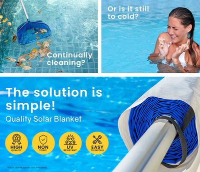 AURELAQUA Solar Swimming Pool Cover 400 Micron Heater Bubble Blanket 11x6.2m Payday Deals