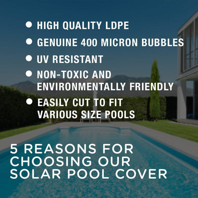 AURELAQUA Solar Swimming Pool Cover 400 Micron Heater Bubble Blanket 6x3.2m Payday Deals