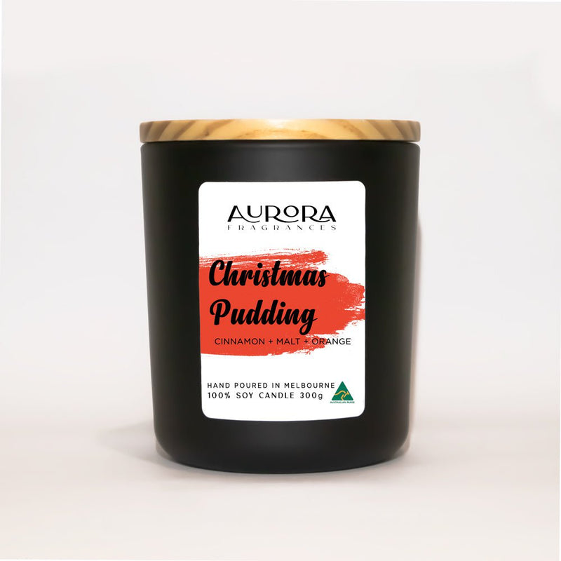 Aurora Christmas Pudding Scented Soy Candle Australian Made 300g Payday Deals