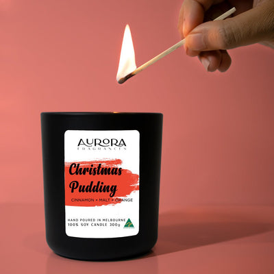 Aurora Christmas Pudding Scented Soy Candle Australian Made 300g Payday Deals