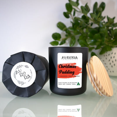 Aurora Christmas Pudding Scented Soy Candle Australian Made 300g Payday Deals