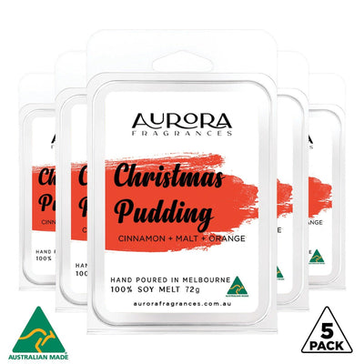 Aurora Christmas Pudding Soy Wax Melts Australian Made 72g 5 Pack