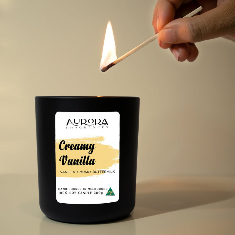 Aurora Creamy Vanilla Soy Candle Australian Made 300g Payday Deals