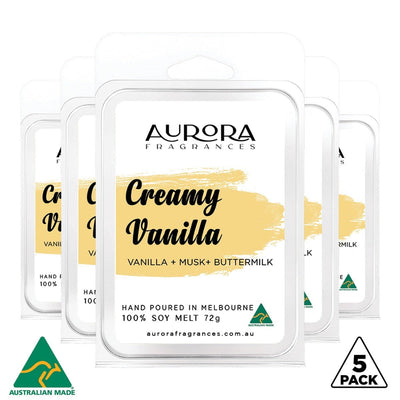Aurora Creamy Vanilla Soy Wax Melts Australian Made 72g 5 Pack Payday Deals