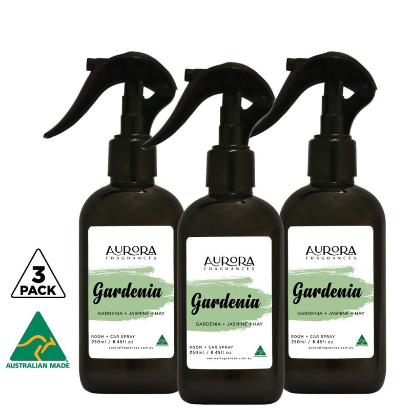 Aurora Gardenia Room Spray and Car Spray Australian Made 250ml 3 Pack Payday Deals