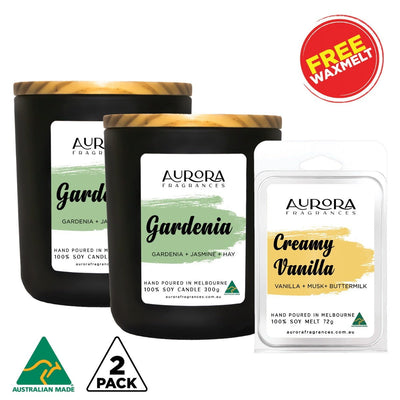 Aurora Gardenia Scented Soy Candle Australian Made 300g 2 Pack Payday Deals