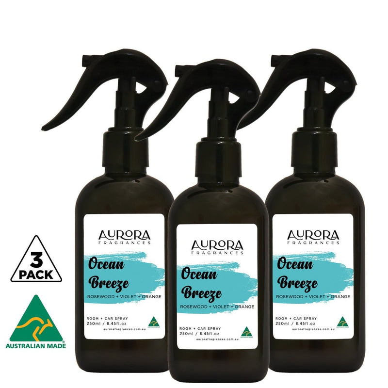 Aurora Ocean Breeze Room Spray and Car Spray Australian Made 250ml 3 Pack Payday Deals