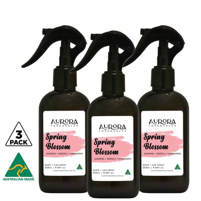 Aurora Spring Blossom Room Spray and Car Spray Australian Made 250ml 3 Pack Payday Deals