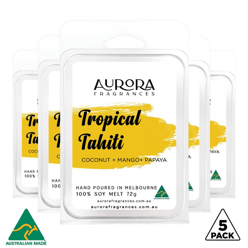 Aurora Tropical Tahiti Soy Wax Melts Australian Made 72g 5 Pack Payday Deals