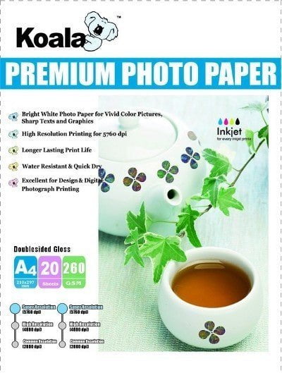 AUSTiC 260gsm A4 Double Sided High Gloss Photo Paper (20 Sheets) Payday Deals