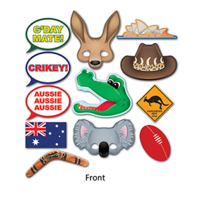 Australia Day Photo Booth Prop Fun Signs 12 Pack Payday Deals