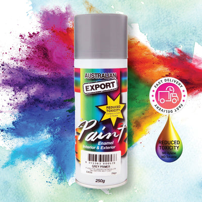 Australian Export 12PK 250gm Aerosol Spray Paint Cans [Colour: Grey Primer] Payday Deals