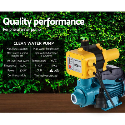 Auto Peripheral Water Pump Clean Electric Garden Farm Rain Tank Irrigation QB60 Yellow Payday Deals
