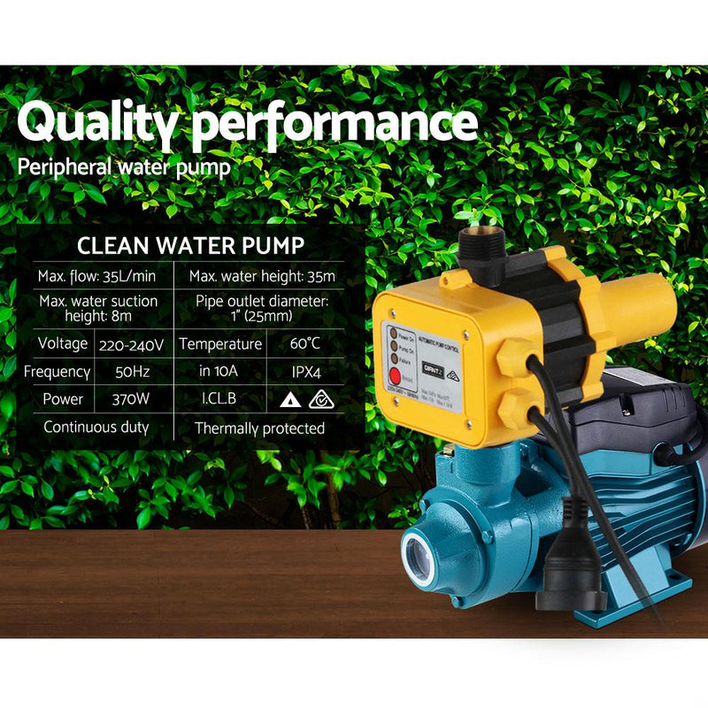 Auto Peripheral Water Pump Clean Electric Garden Farm Rain Tank Irrigation QB60 Yellow Payday Deals