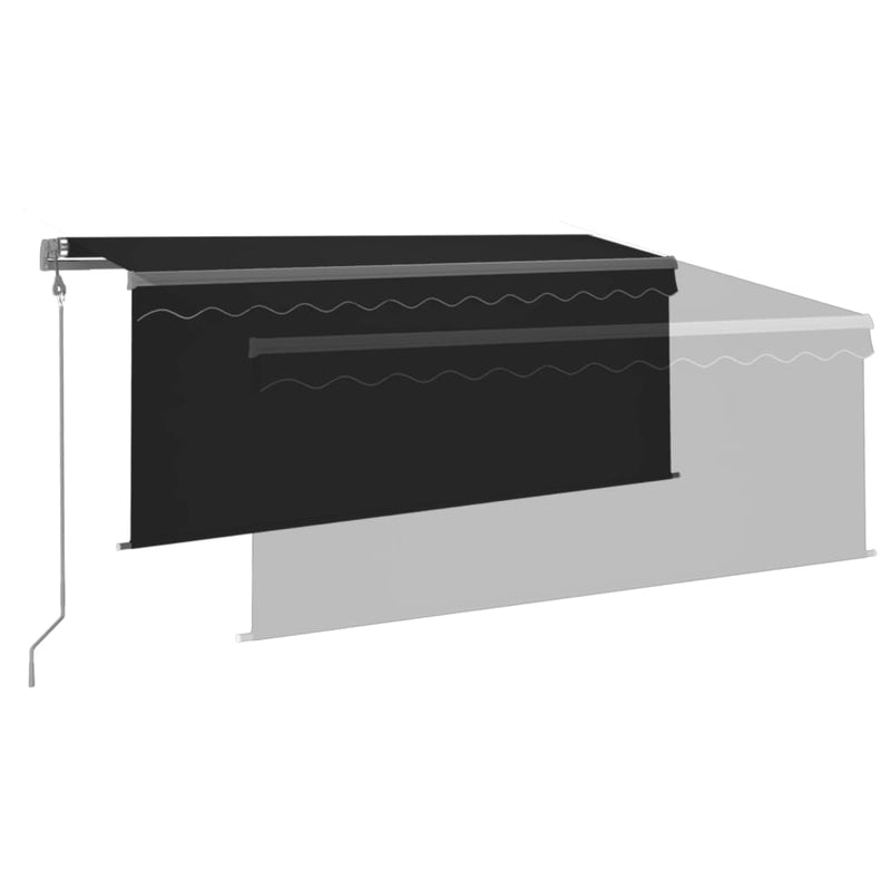 Automatic Awning with Blind&LED&Wind Sensor 3.5x2.5m Anthracite Payday Deals