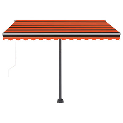 Automatic Awning with LED&Wind Sensor 300x250 cm Orange/Brown Payday Deals