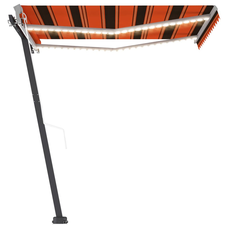 Automatic Awning with LED&Wind Sensor 300x250 cm Orange/Brown Payday Deals