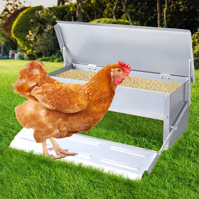 Automatic Chicken Feeder Self Open Poultry Alumnium Treadle 5KG Capacity Outdoor Payday Deals