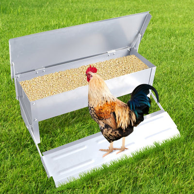 Automatic Chicken Feeder Self Open Poultry Alumnium Treadle 5KG Capacity Outdoor Payday Deals