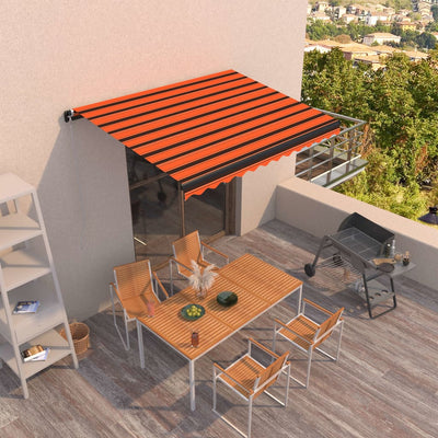 Automatic Retractable Awning 300x250 cm Orange and Brown