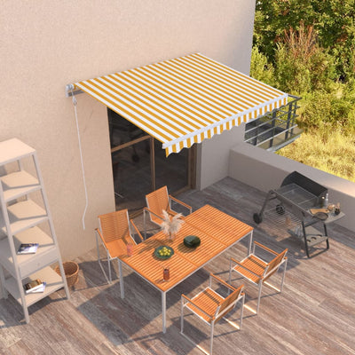 Automatic Retractable Awning 300x250 cm Yellow and White