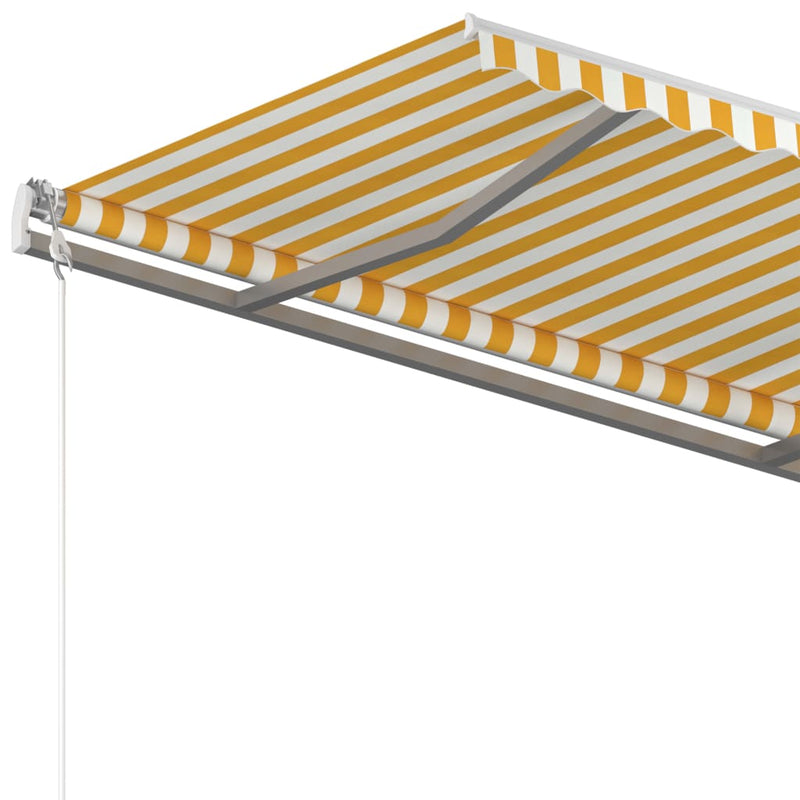 Automatic Retractable Awning 300x250 cm Yellow and White Payday Deals