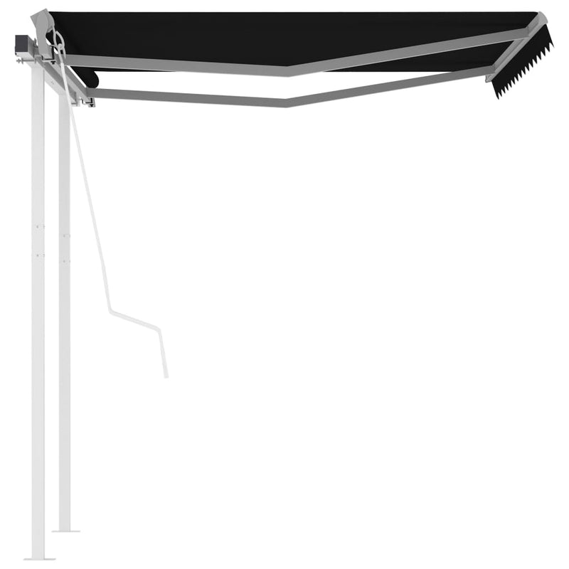 Automatic Retractable Awning with Posts 3.5x2.5 m Anthracite Payday Deals