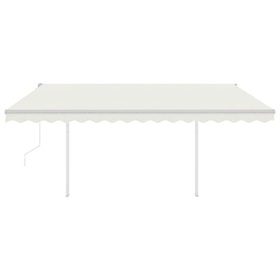 Automatic Retractable Awning with Posts 4x3 m Cream Payday Deals
