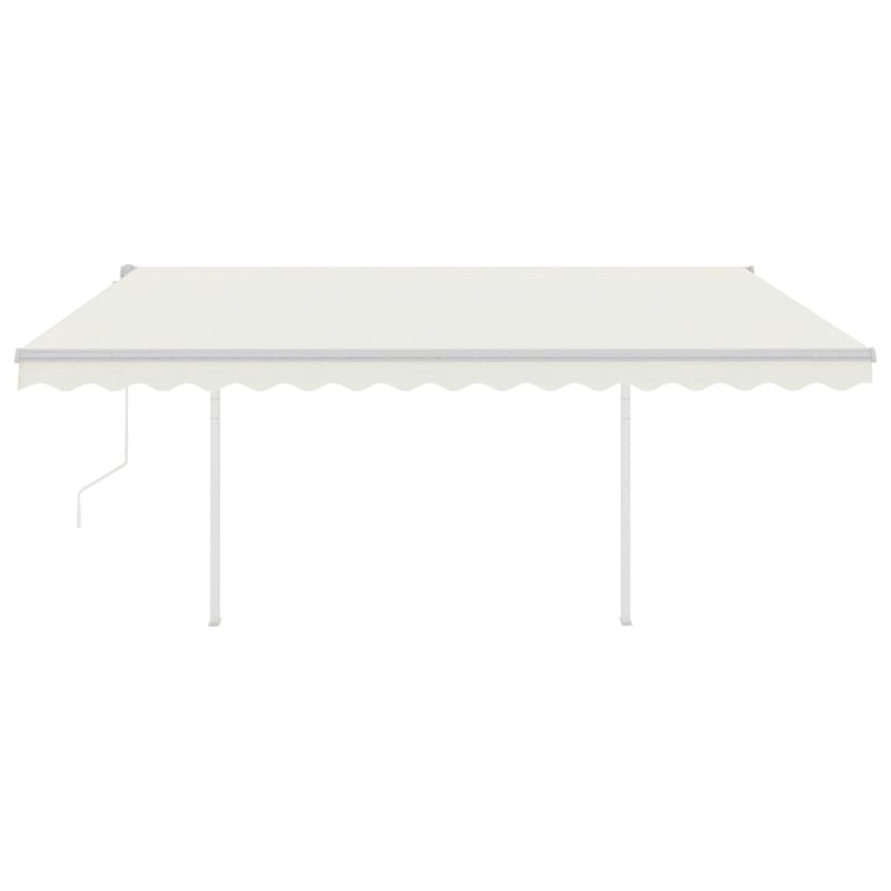 Automatic Retractable Awning with Posts 4x3 m Cream Payday Deals