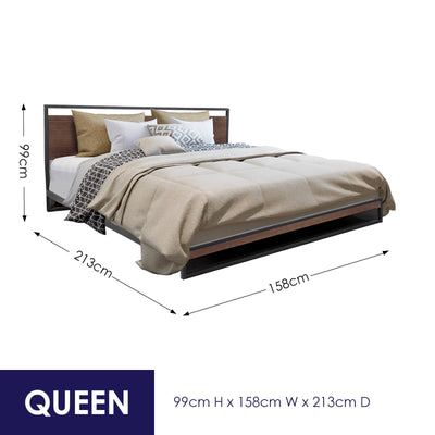Azure Wood Bed Frame With Comforpedic Mattress Package Deal Bedroom Set - Queen - White  Brown Payday Deals