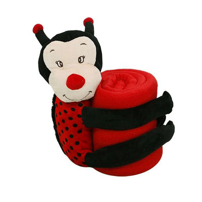 Baby Red Blanket with Toy Ladybug