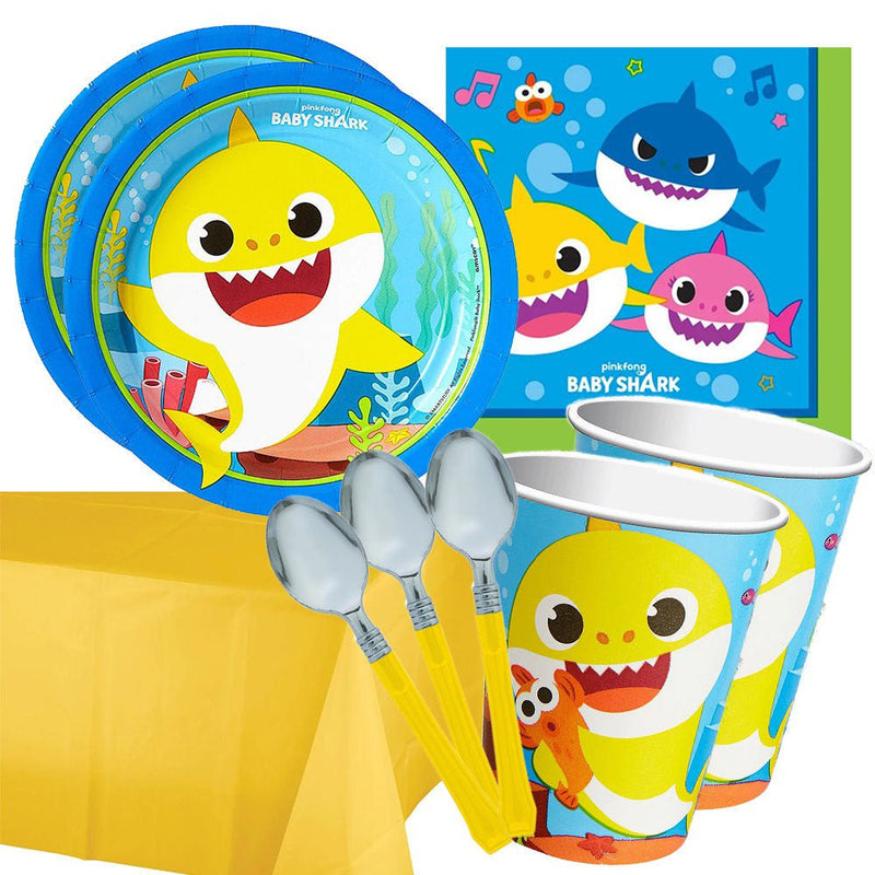 Baby Shark 16 Guest Small Deluxe Tableware Pack Payday Deals