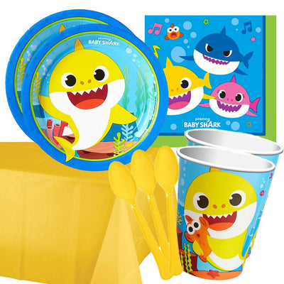 Baby Shark 16 Guest Small Deluxe Tableware Party Pack Payday Deals