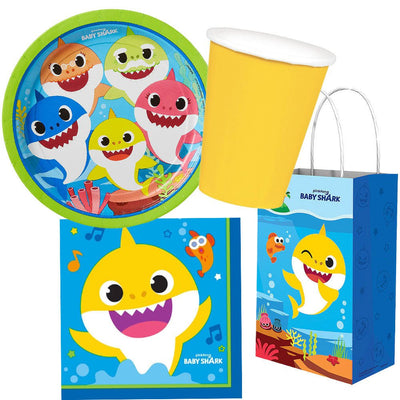 Baby Shark 8 Guest Large Birthday Tableware Bundle Party Pack