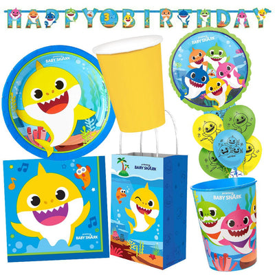 Baby Shark Party Supplies 8 Guest Large Birthday Tableware Bundle Party Pack