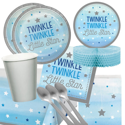 Baby Shower/ Birthday Boy Twinkle Little Star 16 Guest Deluxe Tableware Pack Payday Deals