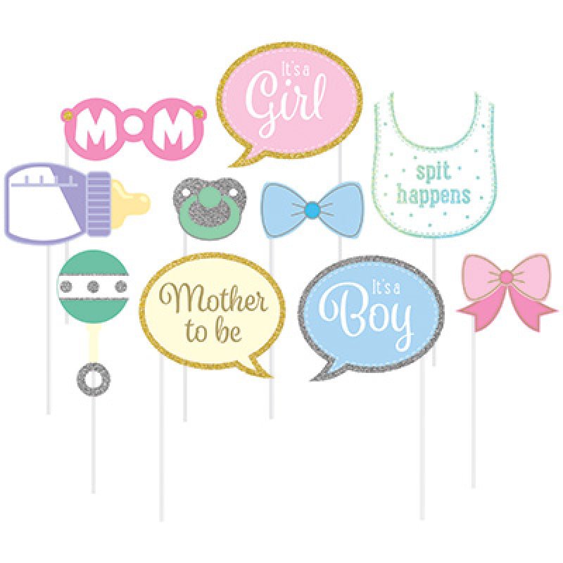 Baby Shower Boy or Girl Photo Booth Props 10 Pack Payday Deals
