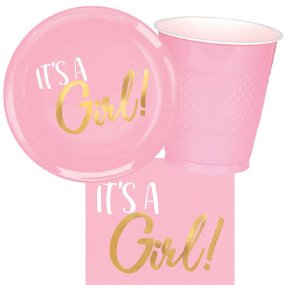 Baby Shower It's a Girl 16 Guest Tableware Party Pack