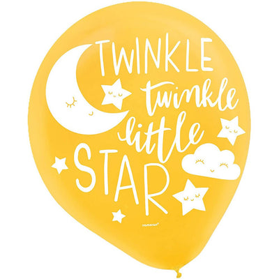 Baby Shower Twinkle Little Star Latex Balloons 15 Pack Payday Deals
