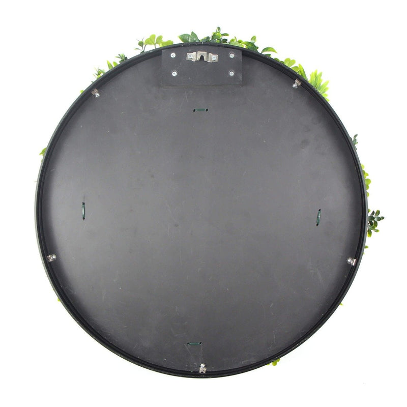 Flowering White Artificial Green Wall Disc UV Resistant 50cm (Black Frame) - Payday Deals