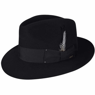 Bailey 100% Wool Flet Gangster Vintage Fedora Trilby Hat - Made in USA - Black Payday Deals