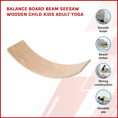Balance Board Beam Seesaw Wooden Child Kids Adult Yoga Payday Deals
