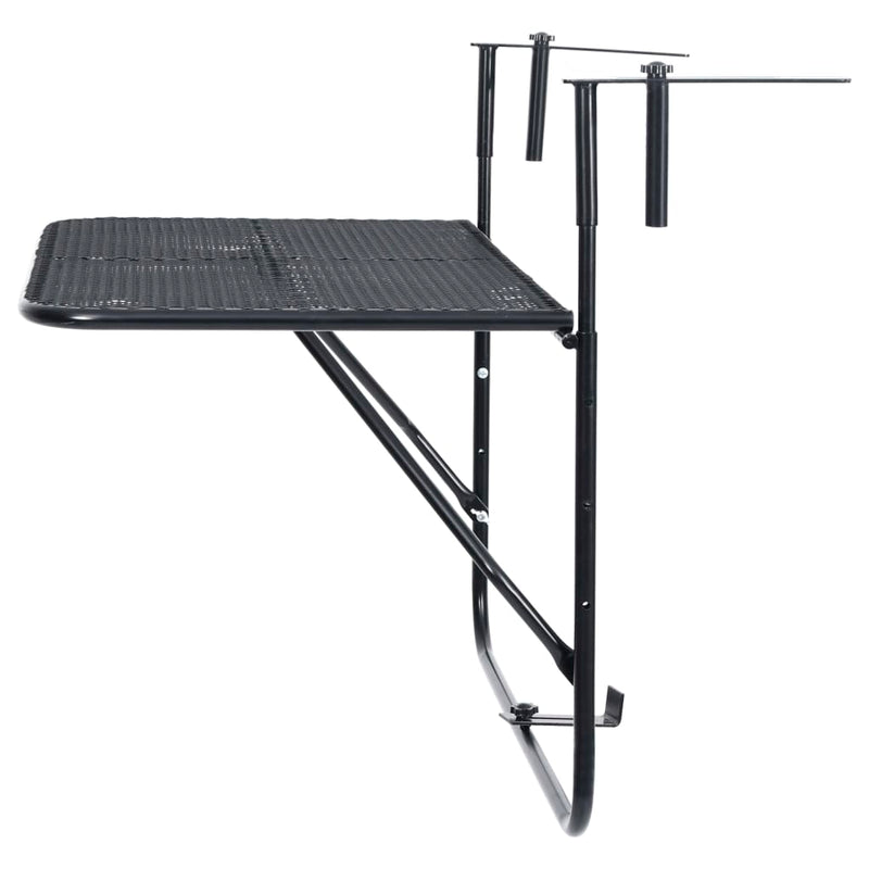 Balcony Table Black 60x40 cm Steel Payday Deals