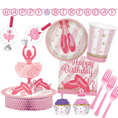 Ballerina Princess Ballet Happy Birthday 8 Guest Tableware Pack