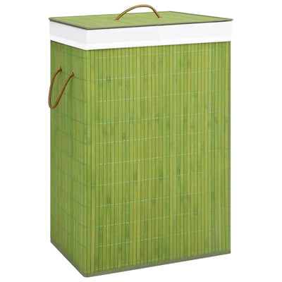 Bamboo Laundry Basket Green 72 L