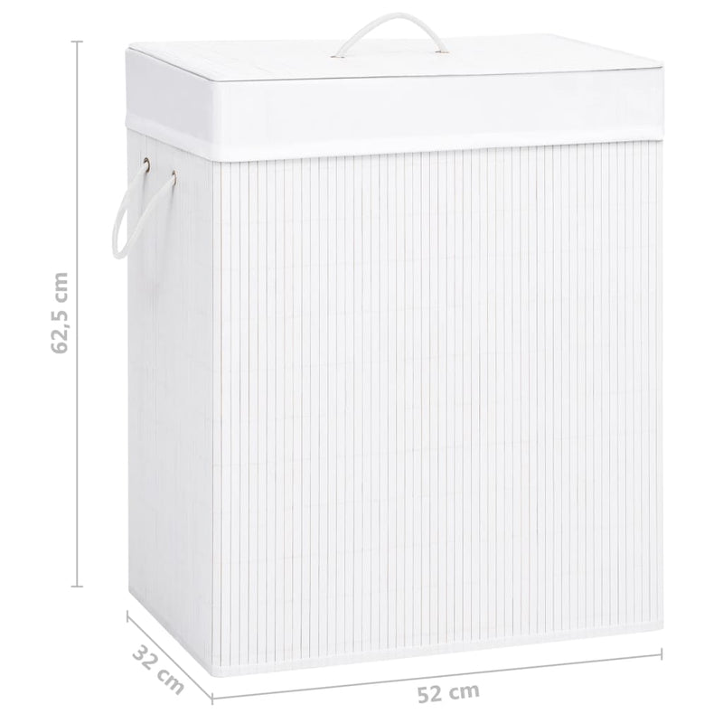 Bamboo Laundry Basket White 100 L Payday Deals